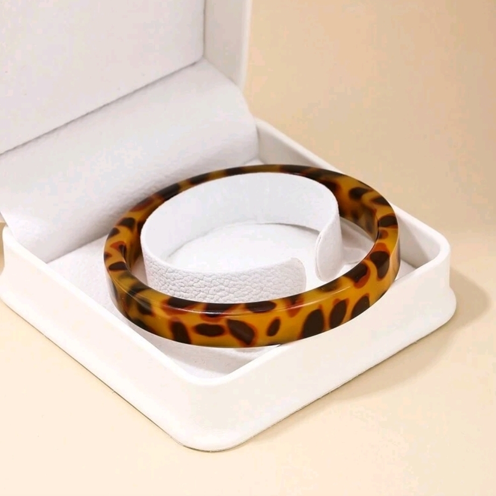 Tortoise Shell Bangle Bracelet FREE RING - Picture 2 of 4